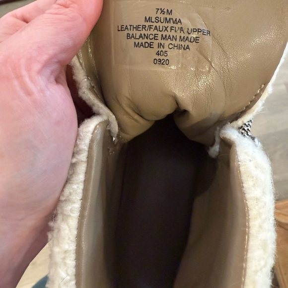 Marc Fisher Tan and White Lace Up Boots with Fur Lining - Picture 7 of 7